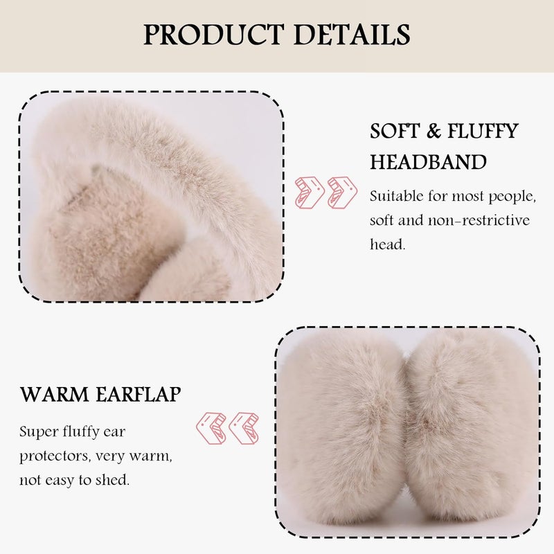 Pesaat Warm Ear muffs for Women Winter Unisex Fluffy Earmuffs Lady Ear Warmer Faux Fur Ear Covers - Image 3